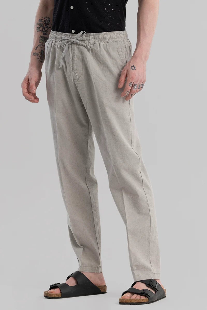 SNITCH Wafty Grey Linen Trousers - Image 4